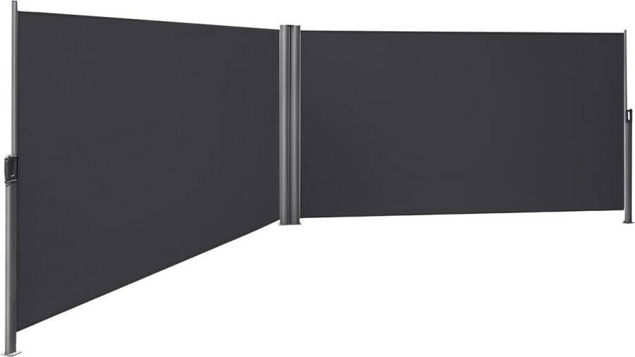 IN-HOMEXL IN.HOMEXL Lorenzo Windschermen Zijluifel Tuinscherm uittrekbaar dubbel 600 x 160cm Antraciet