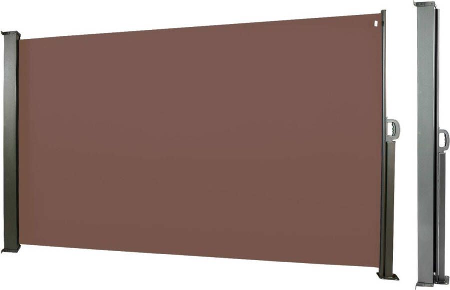 IN-HOMEXL IN.HOMEXL Mulen- Windschermen Zijluifel Tuinscherm Uittrekbaar Windscherm- Aluminium 140 x 300 cm Bruin