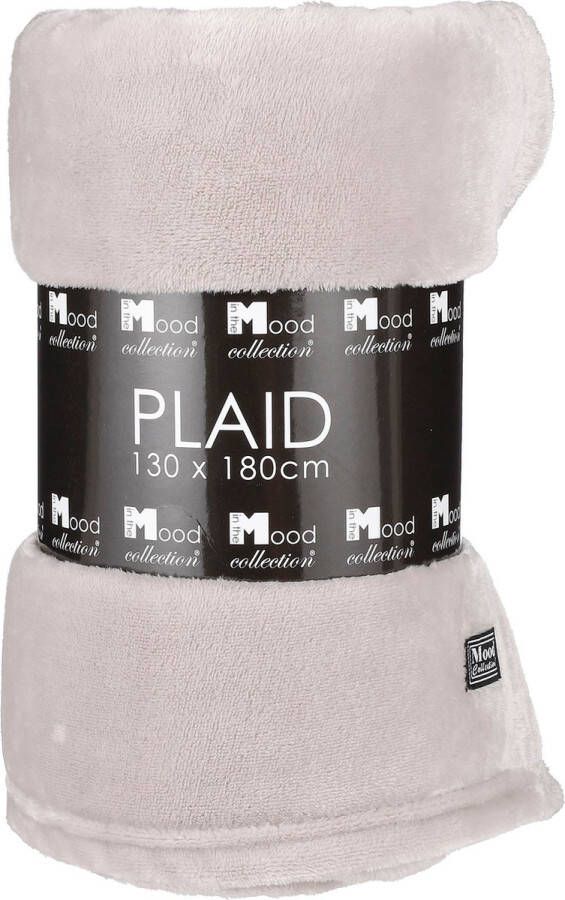 In The Mood Fleece deken fleeceplaid lichtgrijs 130 x 180 cm polyester Plaids