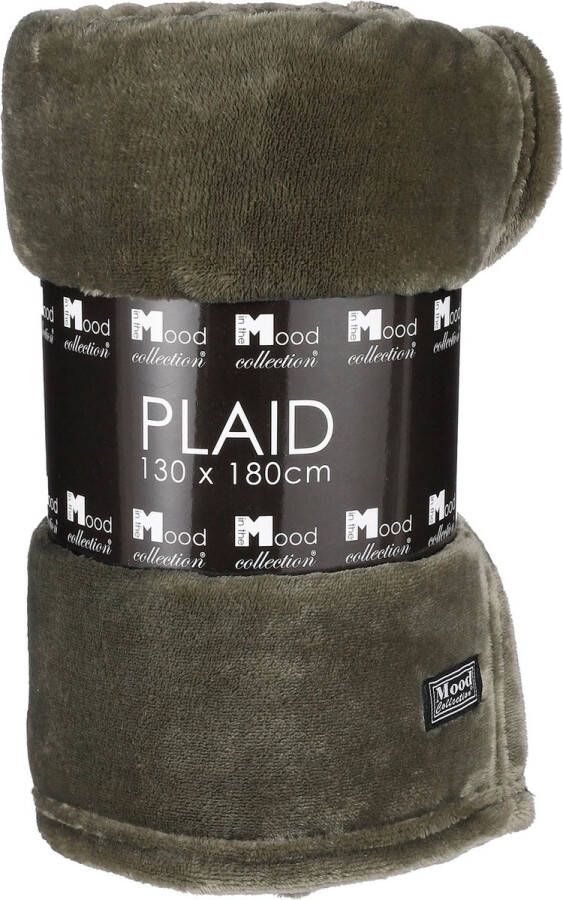 In The Mood Collection Famke Fleece Plaid L180 x B130 cm Donkergroen