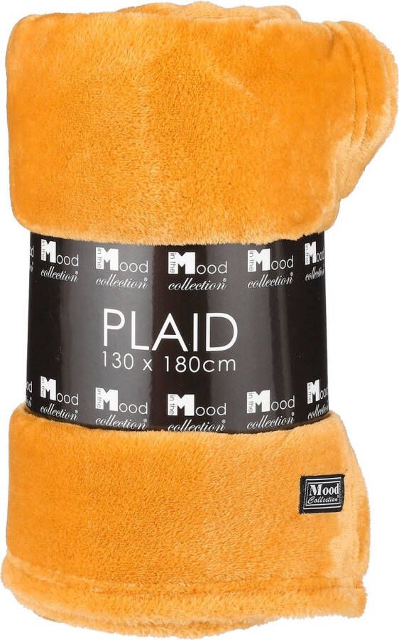In The Mood Collection Famke Fleece Plaid L180 x B130 cm Geel
