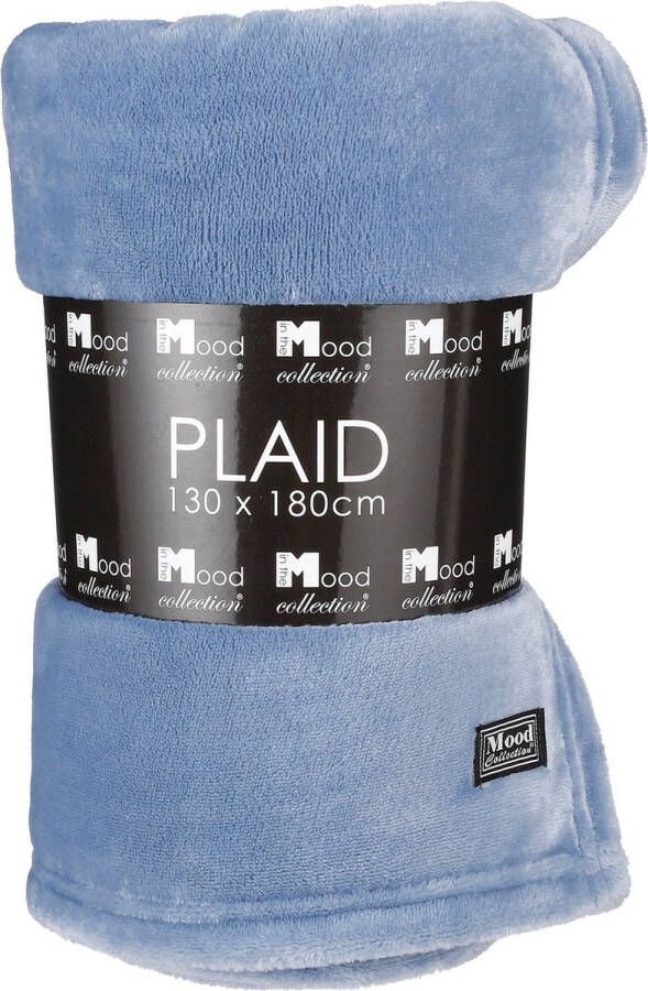 In The Mood Fleece deken fleeceplaid korenblauw 130 x 180 cm polyester Plaids