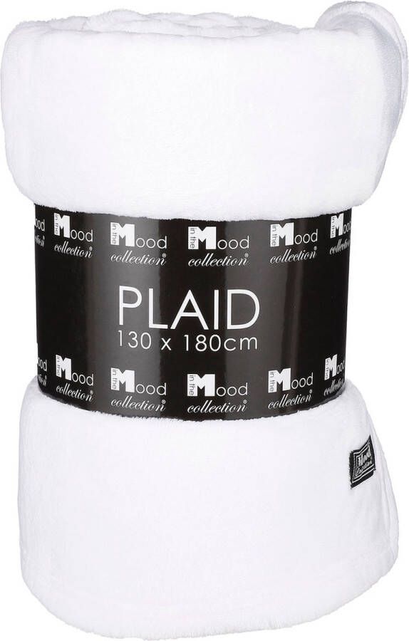 In The Mood Fleece deken fleeceplaid parel wit 130 x 180 cm polyester Plaids