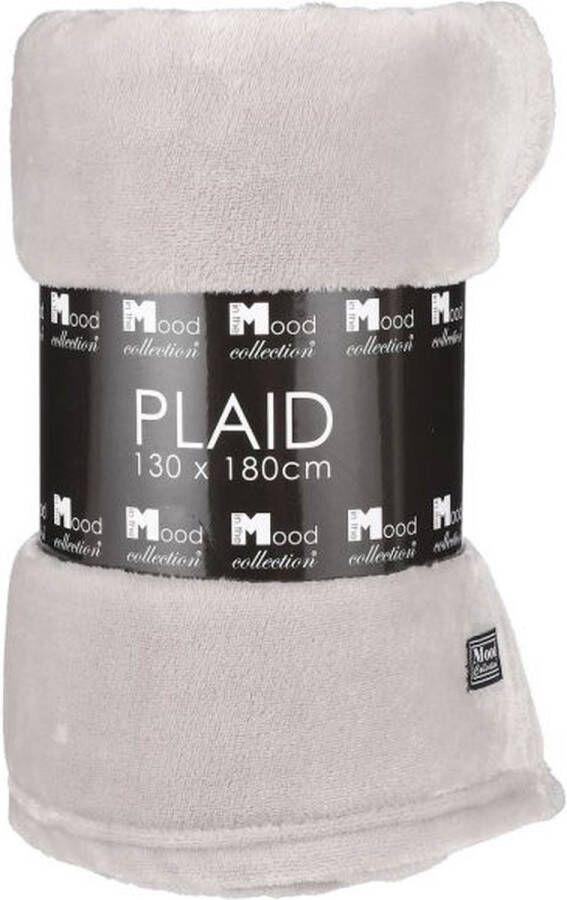 In The Mood Fleece deken fleeceplaid grijs 130 x 180 cm polyester Plaids