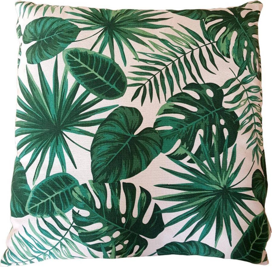 Leen Bakker Sierkussen Liva ecru groen 50x50 cm