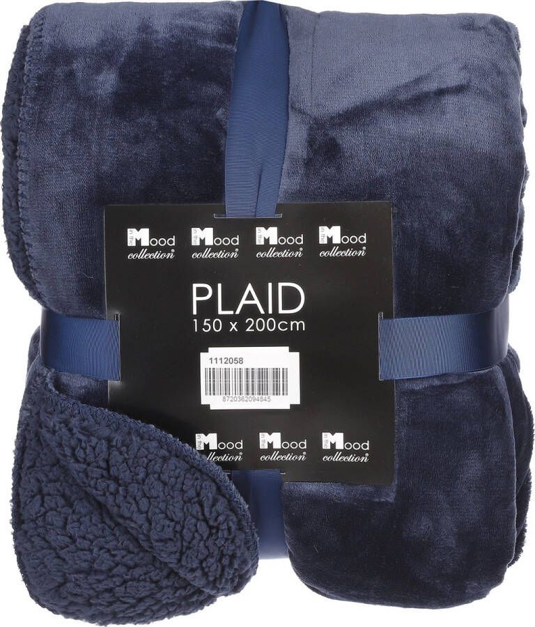 In The Mood Collection In the Mood Mardy Fleece Plaid L200 x B150 cm Donkerblauw