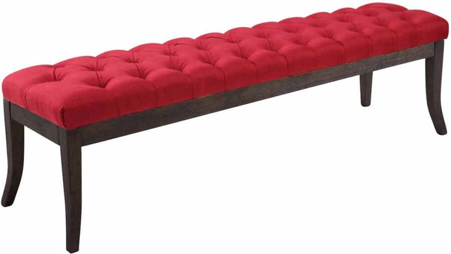 Antieke Halbank Sheila 150cm Rood Stof Bank Gangbank Eetbank