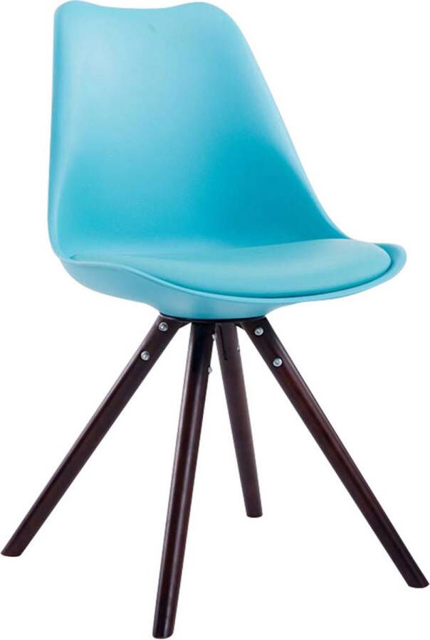 Inandoutdoormatch Bezoekersstoel Boni Blauw zwarte stoel Set van 1 Met rugleuning Vergaderstoel Zithoogte 45cm Vaderdag cadeau