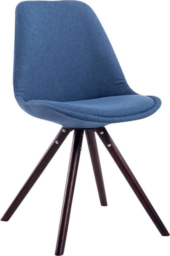 Inandoutdoormatch Bezoekersstoel Boni Donkerblauwe stoel Set van 1 Met rugleuning Vergaderstoel Zithoogte 48cm Vaderdag cadeau