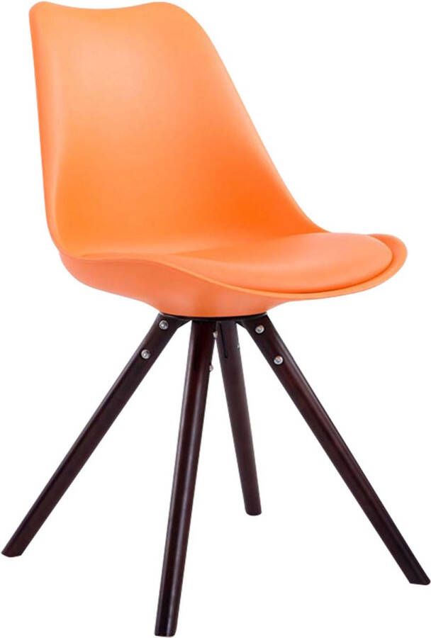 Inandoutdoormatch Bezoekersstoel Boni Oranje stoel Set van 1 Met rugleuning Vergaderstoel Zithoogte 45cm Vaderdag cadeau