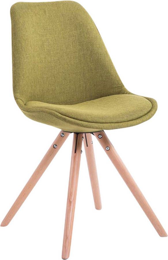 Inandoutdoormatch Bezoekersstoel Forbi Groene stoffen stoel Set van 1 Met rugleuning Vergaderstoel Zithoogte 45cm Vaderdag cadeau