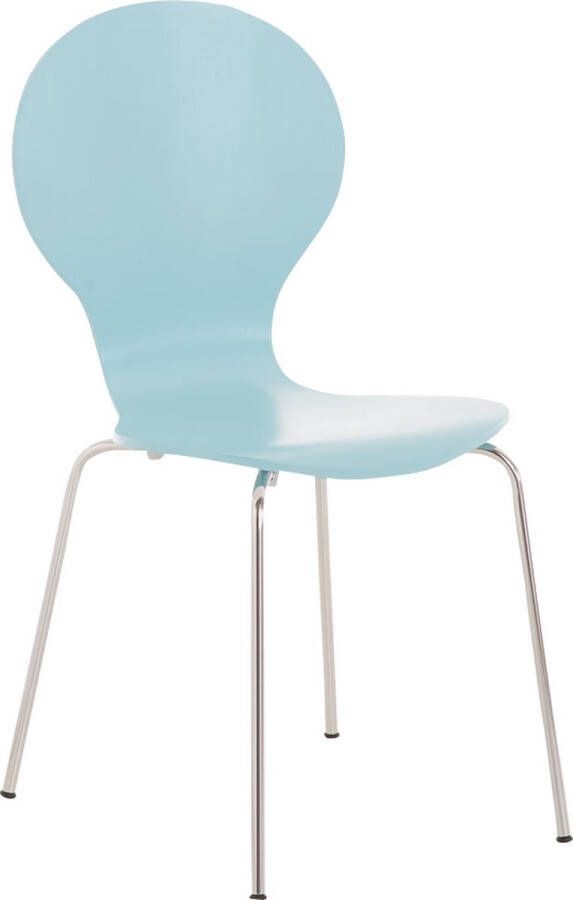 Inandoutdoormatch Bezoekersstoel Stoel blauw Met rugleuning Vergaderstoel Zithoogte 45cm moederdag cadeautje