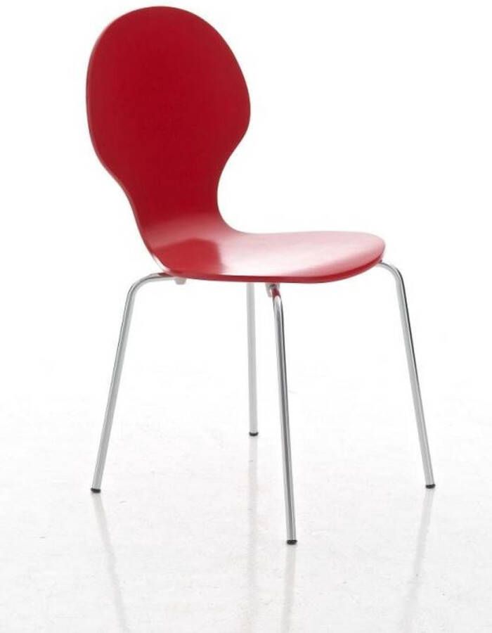 Inandoutdoormatch Bezoekersstoel Stoel rood Met rugleuning Vergaderstoel Zithoogte 45cm Vaderdag cadeau