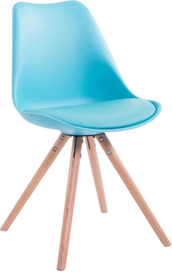 Inandoutdoormatch Bezoekersstoel Zita Blauwe stoel Set van 1 Met rugleuning Vergaderstoel Zithoogte 45cm Vaderdag cadeau