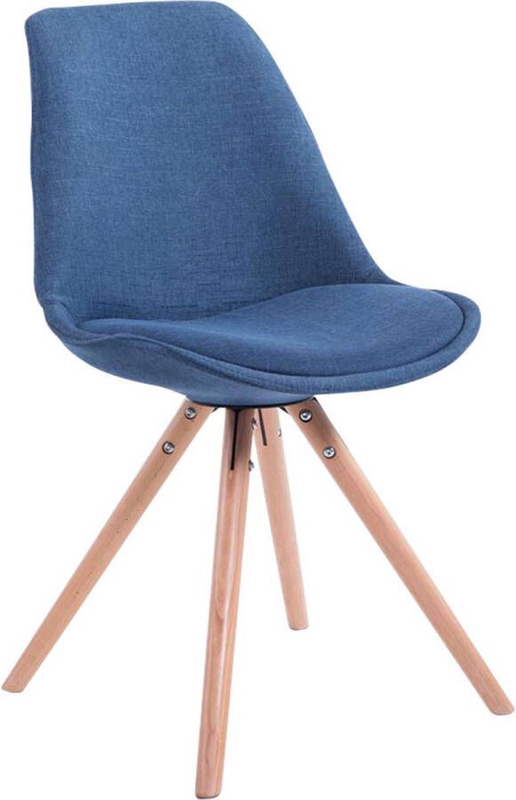 Inandoutdoormatch Bezoekersstoel Zita Donkerblauwe stoel Set van 1 Met rugleuning Vergaderstoel Zithoogte 45cm Vaderdag cadeau