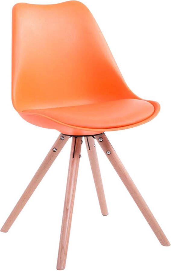 Inandoutdoormatch Bezoekersstoel Zita Oranje stoel Set van 1 Met rugleuning Vergaderstoel Zithoogte 45cm Vaderdag cadeau