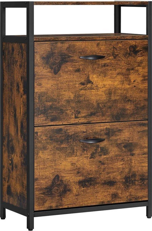 Dressoir en schoenenkast 2 in 1 Industrieel Schoenenrek Consoletafel Gangtafel Bijzettafel 95cm
