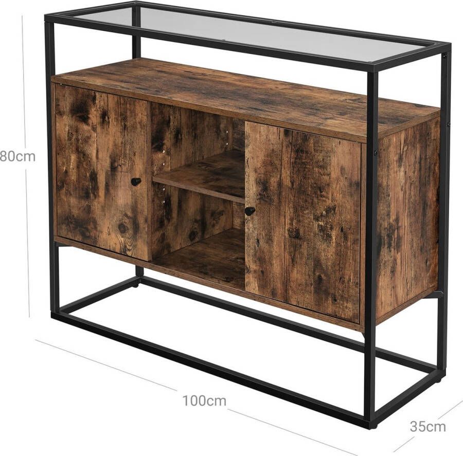 Inandoutdoormatch Dressoir kasten Industrieel Consoletafel Gangtafel Bijzettafel 110x33x75cm moederdag cadeautje
