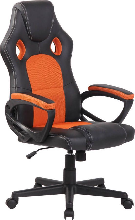 Inandoutdoormatch Gamingstoel deluxe Oranje Verstelbaar Stoel Gamingstoel met voetensteun Ergonomische bureaustoel moederdag cadeautje