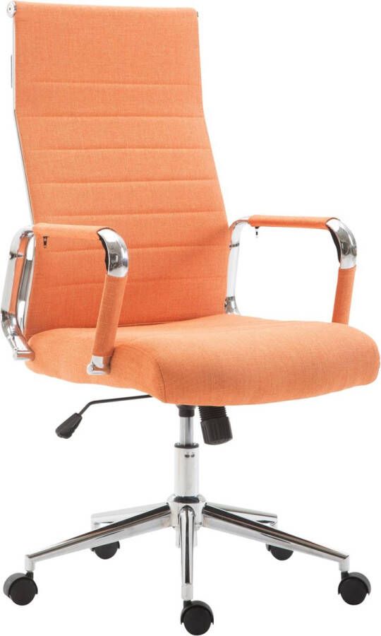 Inandoutdoormatch Luxe Bureaustoel Ottavia XL Stof Oranje Op wielen Ergonomische bureaustoel Voor volwassenen In hoogte verstelbaar moederdag cadeautje