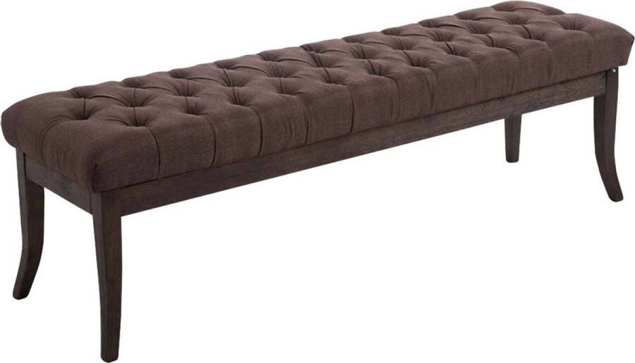 Luxe Chesterfield stijl Halbank Cosmin Stof Bruin 150 cm Bank Gangbank Eetbank