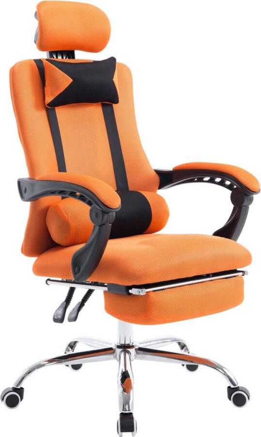 Inandoutdoormatch Premium Bureaustoel XL Op wielen Oranje Ergonomische bureaustoel Voor volwassenen Gamingstoel stof In hoogte verstelbaar moederdag cadeautje