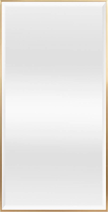 Inandoutdoormatch Rechthoekige Spiegel Nola Hangspiegel 101 8x51 8cm Goudkleurig Passpiegel Luxe Design