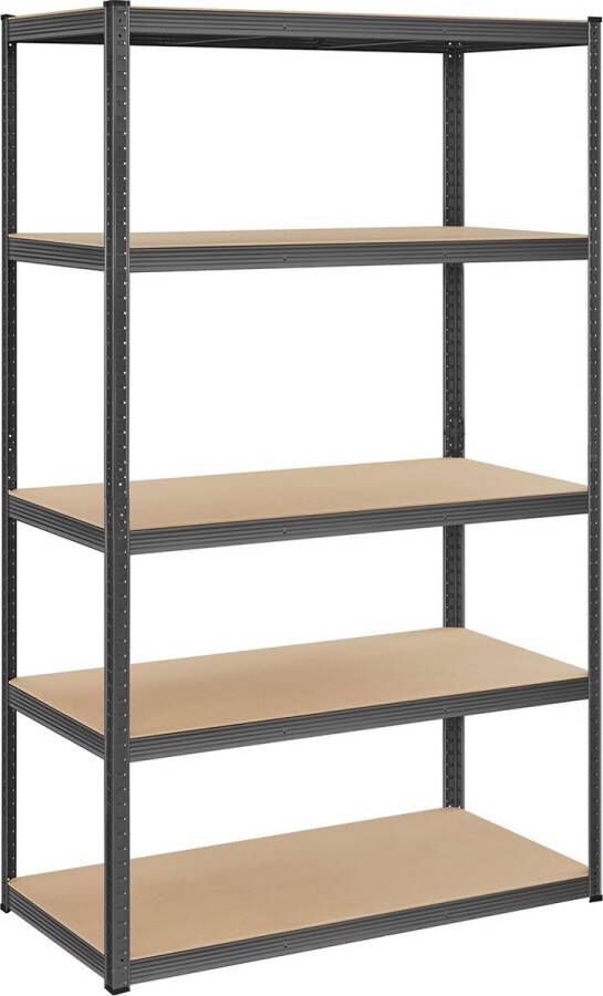 Inandoutdoormatch Stellingkast Valda 60x120x200cm Opbergrek Metaal 875 kg draagvermogen Verstelbaar moederdag cadeautje