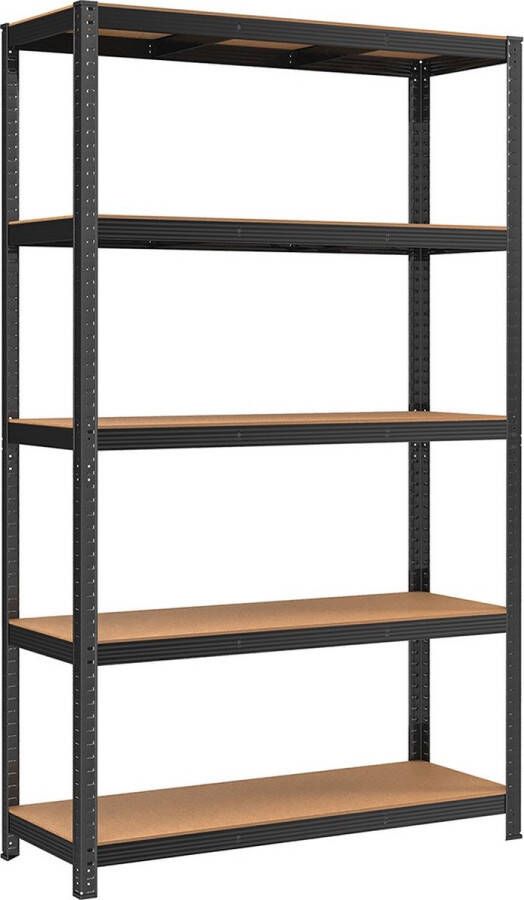 Inandoutdoormatch Stellingkast Vicky 60x120x200cm Opbergrek Metaal 875 kg draagvermogen 5 Verstelbare lagen moederdag cadeautje