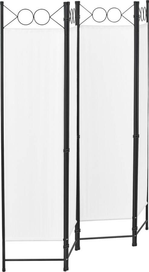 Inandoutdoormatch Tuinscherm Theodosio Scheidingswand 171x160 cm Wit Staal en Polyester Waterbestendig Discreet Design
