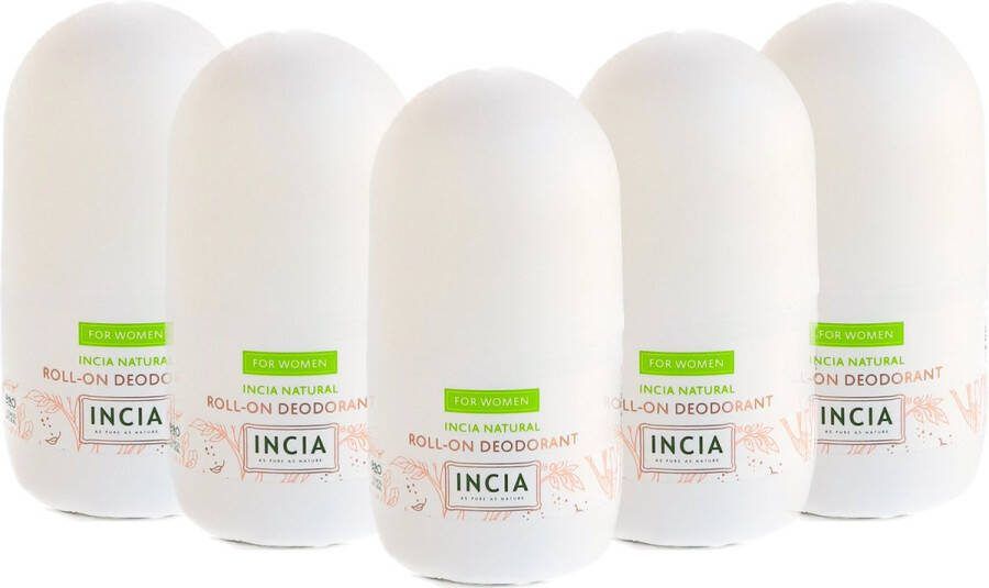 INCIA 100% Natuurlijke Deodorant voor Vrouwen 5x 50ml