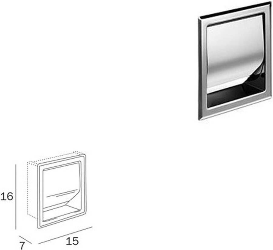 Inda toiletrolhouder inbouw met deksel inox