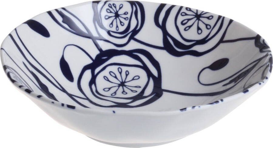 INDIGO MOOD Klein Diep Bord set 6 stuks Keramiek Ø 18 cm Blauw Wite
