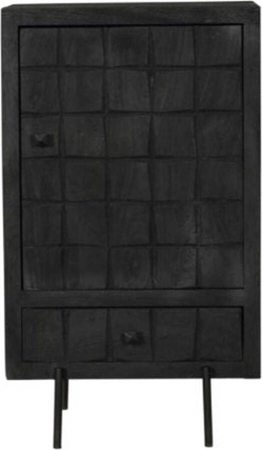 Industrieelinhuis.nl Kabinet Kast Brandy Black 1 deur 1 lade
