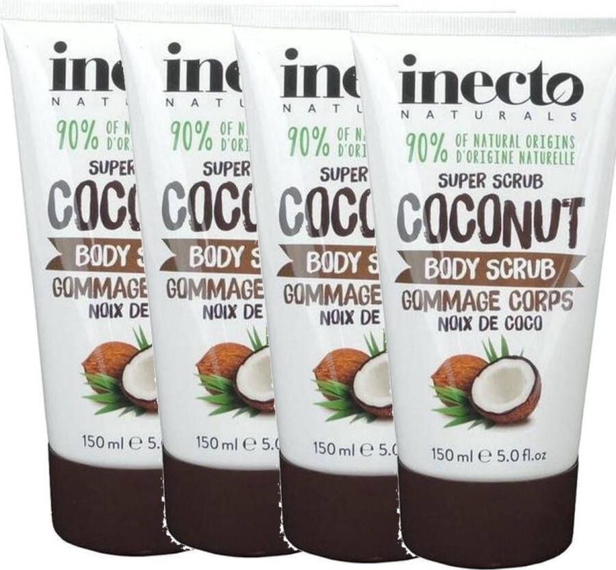 Inecto Naturals Inecto Pure Coconut Exfoliating 150 ml Body scrub 4 pak