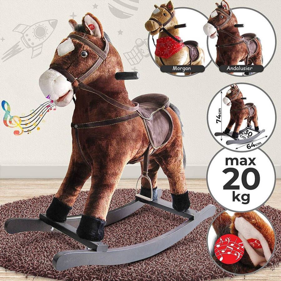 Infantastic Trend24 Hobbelpaard Schommeldier Hobbelbeest Kinderen Paard 64 cm