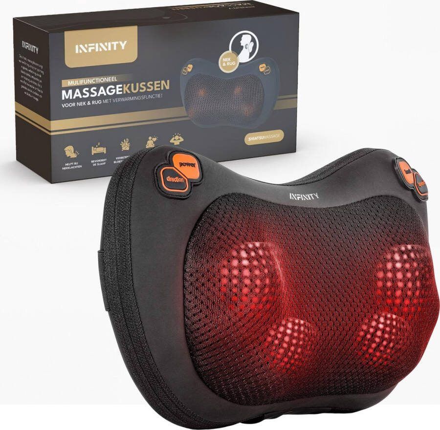 Infinity Elektrisch Shiatsu Massagekussen Massageapparaat met Warmtefunctie Verlicht rugpijn Verlicht spierpijn Pure ontspanning