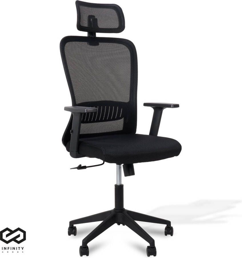 Infinity Goods Ergonomische Bureaustoel Bureaustoelen Voor Volwassenen Volledig Verstelbaar Office Kantoor Chair Zwart