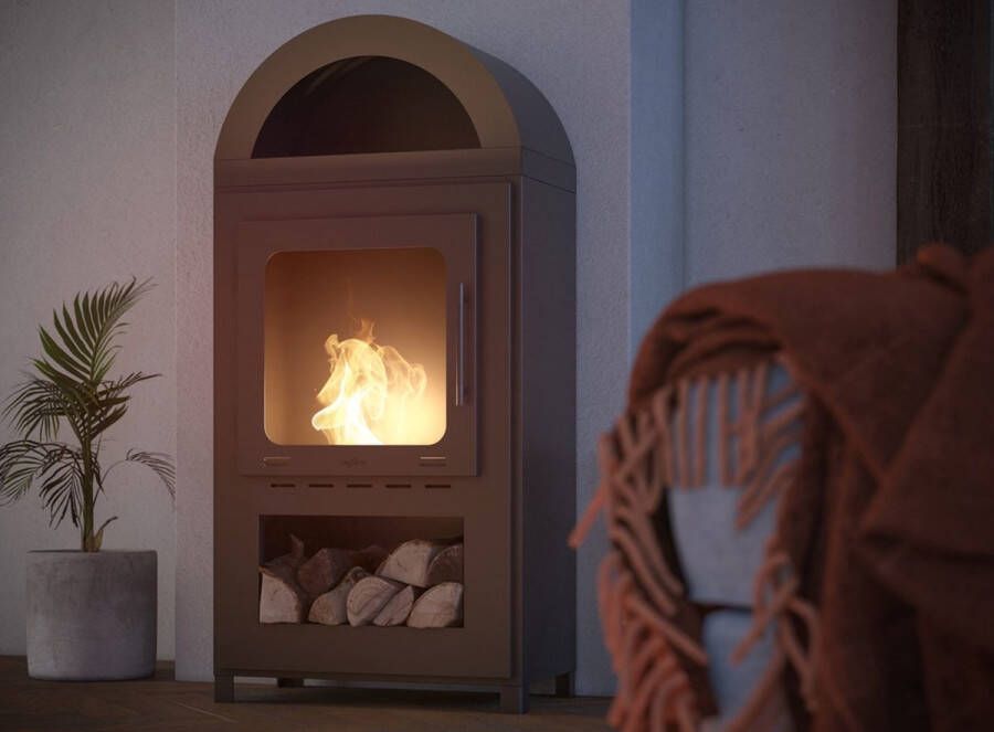 Infire Bio ethanol haarden Incoza 2 Bio Ethanol Vrijstaande Kachel H125 CM bio ethanol staande haard kachel met deurtje en glas bio ethanol openhaard bio ethanol verwarming bio ethanol sfeerhaard bio ethanol rechthoekig haard