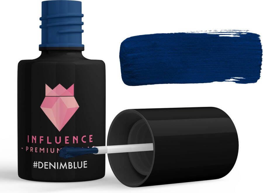 Influence Premium Gellac #DENIMBLUE Influence Gellac Blauwe gellak blauw UV Gellak glitter UV Gellak Gel nagellak Gellac Kado vrouw Kerstcadeau Kado voor haar 10 ml