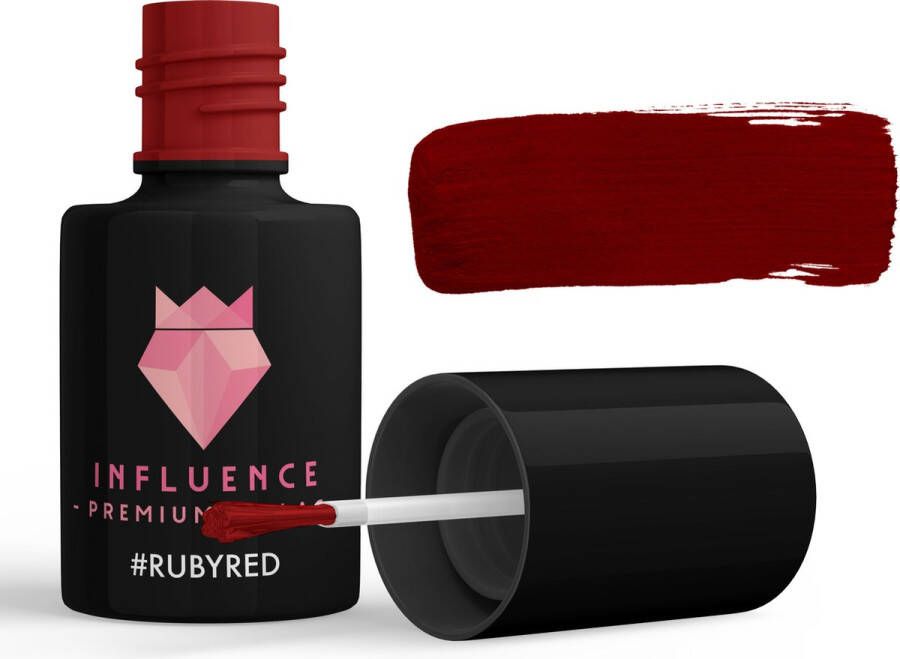 Influence Premium Gellac #RUBYRED Influence Gellac Rode gellak rood UV Gellak Gel nagellak Gellac Kado vrouw Kerstcadeau Kado voor haar 10 ml