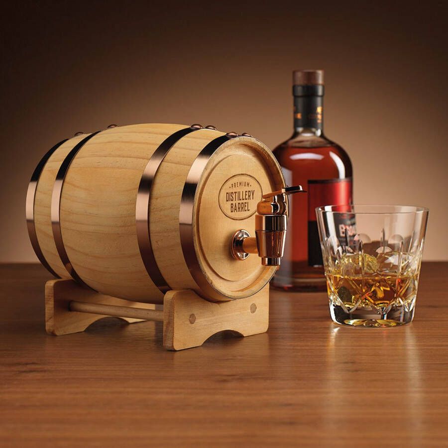 Ingenious Gifting Mini Whiskyvat Hout Decanteerder 600ML Tap en Vulgat Whiskeyvat 89015
