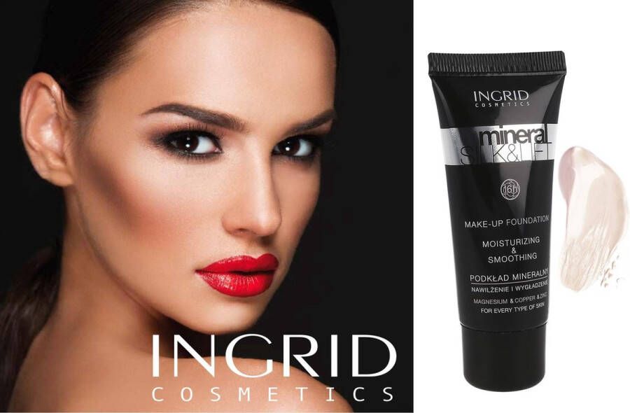 Ingrid Cosmetics Mineral Silk & Lift Make Up Foundation Long Lasting Effect With Mineral Complex 280 Light Ivory