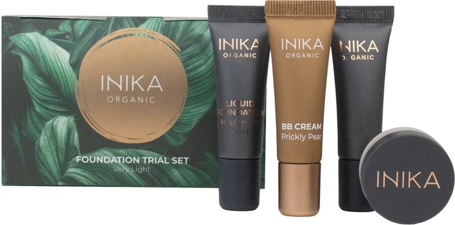 INIKA Organic INIKA REFRESH Foundation Trial Set Very Light Biologisch Vegan 100% Natuurlijk Verzorgend Alle huidtypes Microplasticvrij