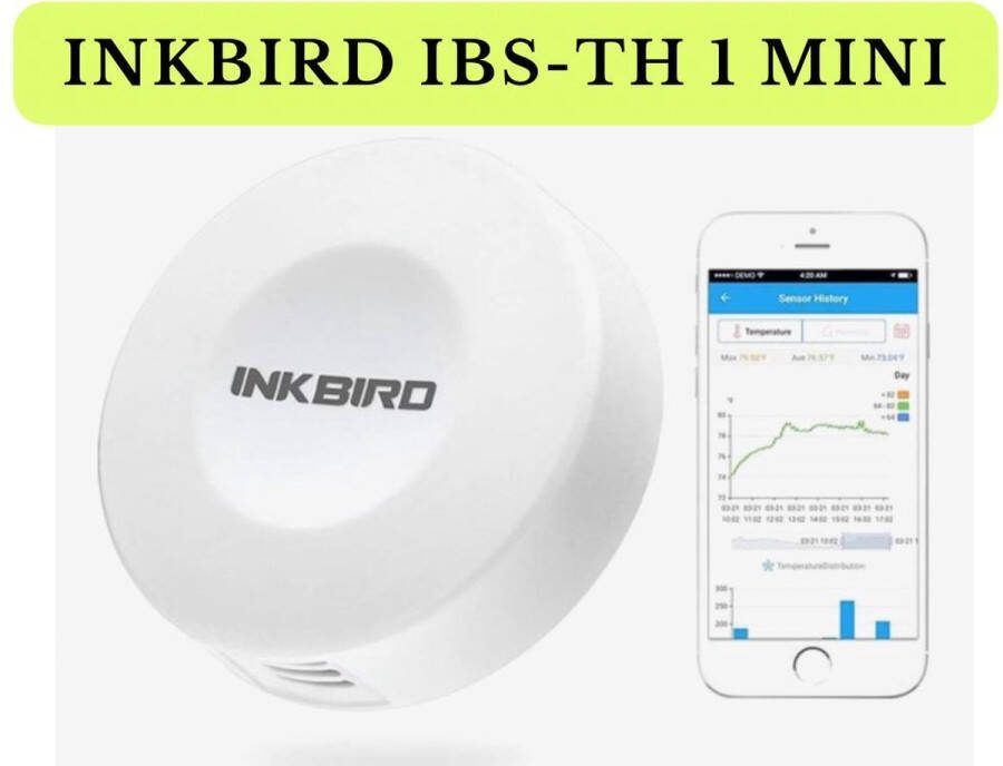 Inkbird IBS- TH 1 Mini Draadlos Hygrometer Thermometer & Vochtmeter