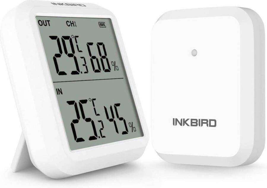 Inkbird ITH-20R Thermometer Hygrometer met 3 Radiozenders Radio-Weerstation Ideaal voor Terrarium Reptielen