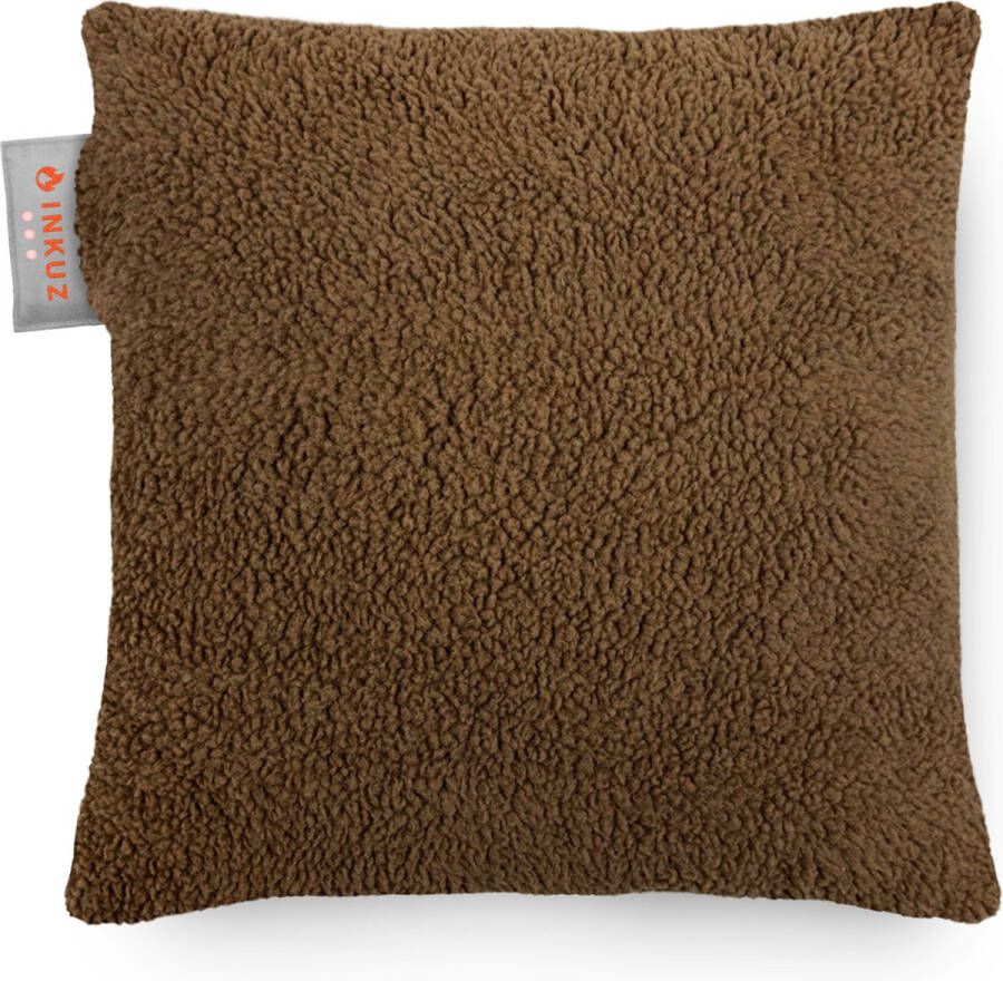 INKUZ Warmtekussen Infrarood Draadloos Teddy Donker Bruin Standaard grote powerbank voor langdurige warmte 45x45