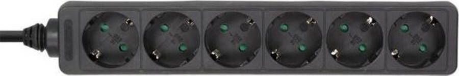 InLine 6-voudige stekkerdoos zwart 5 meter