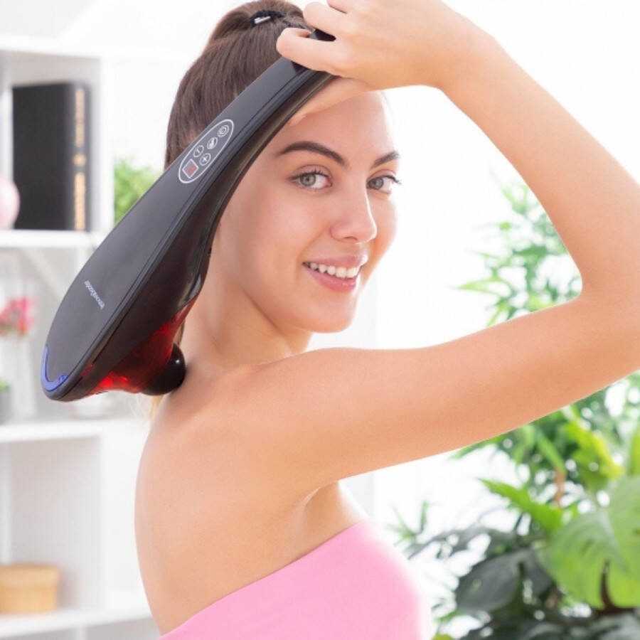 Innovagoods Handmassage Apparaat Massage Apparaat Triggerpoint Anti Cellulitis Apparaat Infrarood Massageapparaat 5 opzetstukken 12 Standen