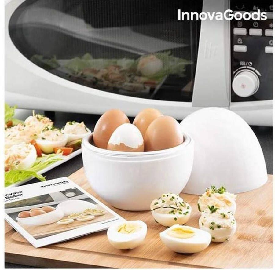 Innovagoods bbb_V0101051 Eierkoker voor magnetron met recept Boilegg wit